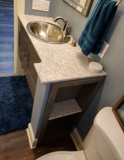 Newly remodeled bathroom vanity and sink